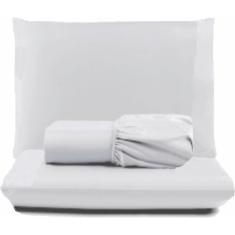 Jogo de Lençol Pratik Peletizado Queen 3 Peças Barato - Branco