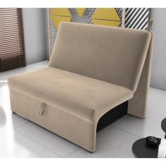 Sofá Cama Para Descanso Alice Suede Bege