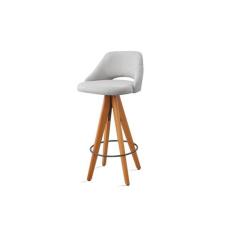 Banqueta Madeira Giratória Estofada com Encosto Nicole - Zurc Decor