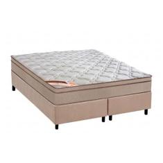 Cama Box King: Colchão Molas Bonnel Castor Revolution + Base CRC Suede