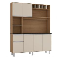 Kit Cozinha 6 Portas 1 Gaveta Alice Carvalho Com Off White