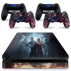 Skin Adesivo Protetor para PS4 Slim Resident Evil 2 Remake b1