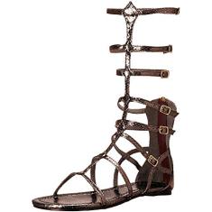 Ellie Shoes Sandália rasteira feminina 015-zena, Bronze, 40