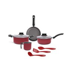 Jogo de Panelas Brinox Ruby 7 peças Vermelho