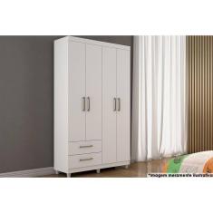 Guarda Roupa 4 Portas E 2 Gavetas Canadá Branco - Conquista