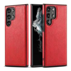 Capa de couro PU moderna para Samsung Galaxy S23 Ultra Capa de telefone comercial para Samsung S22 capa de silicone à prova de choque com sensação de pele, T3, para Samsung S22 Plus