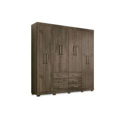 Guarda Roupa 8 Portas E 6 Gavetas C- Pés Liverpool ébano - Santos Andirá