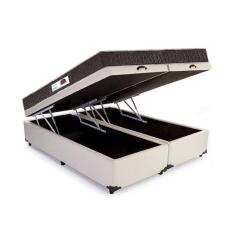 Cama Box Baú Queen Colchão Mola Ensacada Belos Sonhos + Box Suede 67x158x198