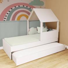 Bicama Casinha com Telhado Branco Megamobilia