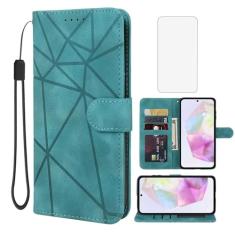 Wanyuexes Capa para Galaxy A35 5G, capa carteira para Samsung A35 SM-A356B com protetor de tela de vidro temperado, pele sensação de pele flip suporte suporte para cartão de crédito capa de telefone
