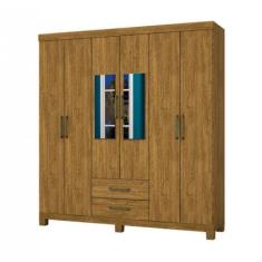 Guarda Roupa Casal A22 6 Portas 2 Gavetas Com Espelho Carioca Móveis, 