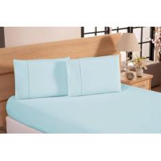 Jogo de lençol casal padrão 03 peças 100 algodão percal 200 fios - LAU