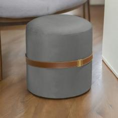 Banqueta Puff Em Veludo Estilo Moderno Berlim Alta Qualidade - TB ECOM