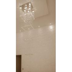 lustre de cristal para hall de escada com 3 metros de altura - LUZ DEC