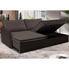 Sofá Sem Caixa Retrátil Baú 1,55m Cama inBox Lounge. Tecido Linho