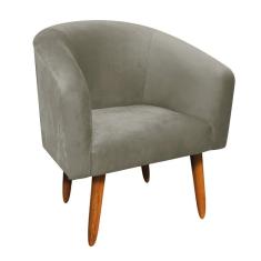 Poltrona Stella Suede Marrom Rato Pés Palito D´rossi