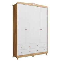 Guarda Roupa Infantil Elô 4 Portas e 4 Gavetas - Móveis Peroba, Branco