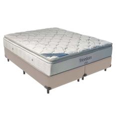 Cama Box Queen E Colchão Freedom Ortobom D33 Bege