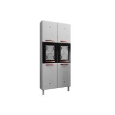 Paneleiro de Cozinha Mirage New c/ 6 Portas (2 c/Vidro) Branco/Preto -