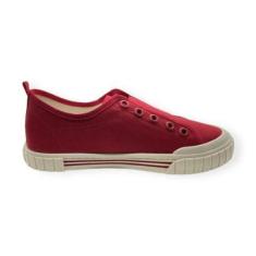 Tenis Slip On Feminino Anacapri Casual Lona Elastico Vermelho-Feminino