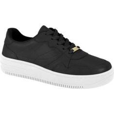Tenis Vizzano Feminino Casual Plataforma Alta - Preto/Branco - 37-Feminino