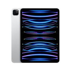 iPad Pro da Apple de 11 polegadas (4a geração): Com chip M2, tela Liquid Retina,128 GB Wi-Fi 6E, câmera frontal de 12 MP, câmeras traseiras de 12 MP e 10 MP, Face ID, Prateado