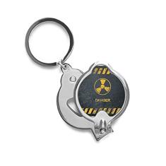 Cortador de unhas com logotipo, substâncias radioativas de aviso, tesoura de aço inoxidável