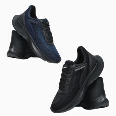 Kit 2 Tênis Masculino Esporte Cadarço Academia Corrida Dia a Dia-Masculino