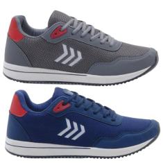 Kit 2 Pares Tênis Masculino Esportivo Leve Macio - Dix, 39, Grafite, M