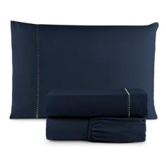 Jogo Para Cama Lençol Solteiro 3 Peças 400 Fios Luxuoso Micropercal Po