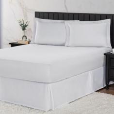 Jogo de Cama Casal King 400 Fios Percal 03 Peças Com Aba, Antiácaro, A