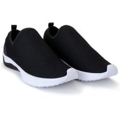 Tenis Meia Feminino Calce Facil Slip On - Califórnia, 37, Branco, Pret