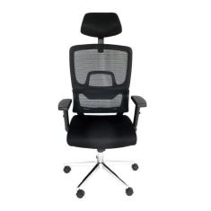 Cadeira De Escritório Presidente Ergonômica Tela Mash Reclinável Nr17 - Preta