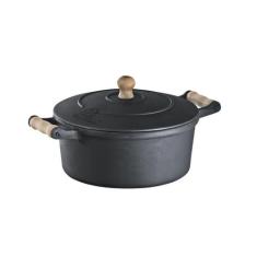Caçarola Alça De Madeira Tampa De Ferro 3,2 Litros 22cm - Libaneza