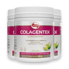 Kit 3 Colágeno hidrolisado Colagentek Vitafor limão 300g