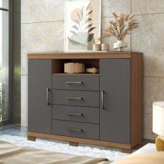 Cômoda 2 Portas E 4 Gavetas Com Pés Havana Master Santos Andirá Jatoba