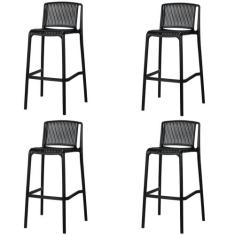 Kit 4 Banquetas Floripa Fratini 100 cm (Altura) em Polipropileno Cor P
