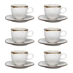 Conjunto de 6 Xícaras Grandes 220ml Com pires Ryo Maresia - Oxford