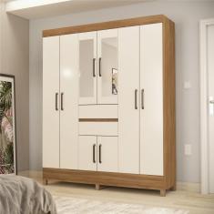 Roupeiro Casal 8 Portas Com Espelho Jena Amendola Off-white