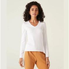 Blusa Feminina Manga Longa Decote V Malwee Ref. 26292