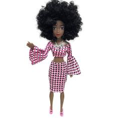 Brinquedo de boneca africana comum móvel para bebê Boneca preta Melhor brinquedo de presente