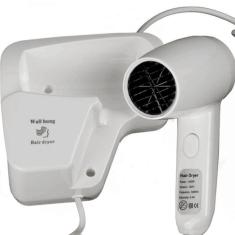 Secador de cabelo de parede Hotel Casa Con Holder 1200W 220V Branco