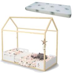 Cama Montessoriana Liv Branco Natural com Colchão – Matic