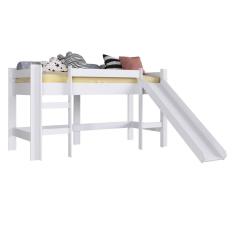 Cama Infantil Elevada com Escorregador Branca sem Cortina
