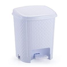 Lixeira Rattan - Capacidade 6 L, Branca, Monte Líbano