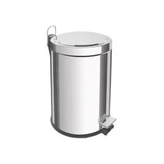 Lixeira Tramontina Brasil com Pedal 5L Redonda Inox, Prata
