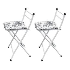 Kit 2 Banco banqueta baixa Dobravel com encosto Viena - WRM Metal, Bra