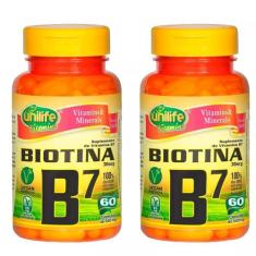 Vitamina B7 (Biotina) - 2x 60 Cápsulas - Unilife