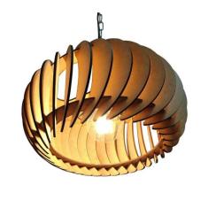 Lustre Luminária Pendente De Madeira Mdf Mod Sophia P - Eco Ilumi
