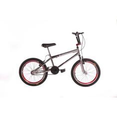 Bicicleta Aro 20 Cromada Freios V-brake Infantil Cross - DNZ, Vermelho